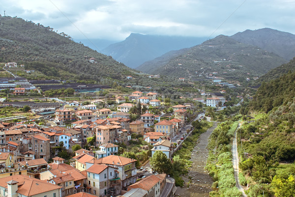Small italian town in Liguria Stock photo © mahout