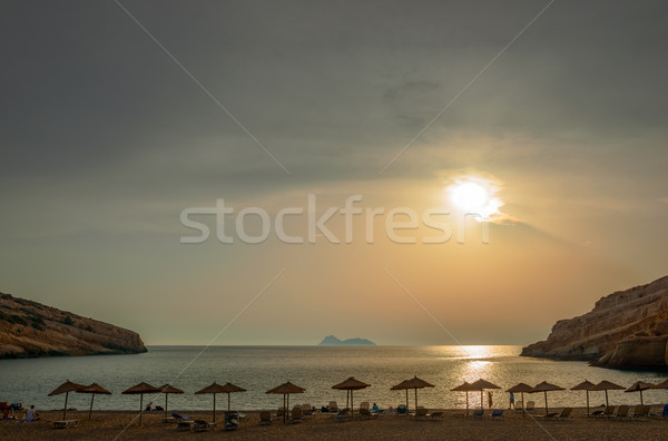 Matala beach on Crete island, Greece Stock photo © mahout
