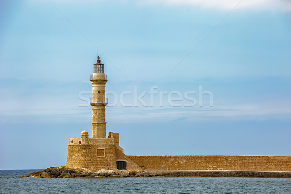 Old lighthouse in port of Chania on Crete island. Greece Stock photo © mahout
