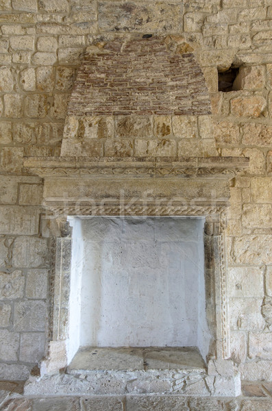 Fireplace in medieval castle Stock photo © mahout