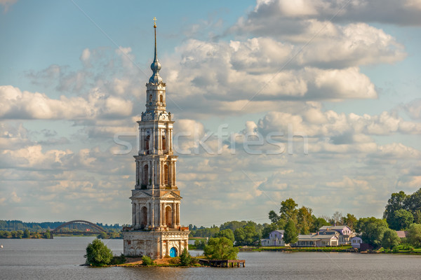 Flooded belfry in Kalyazin, Russia Stock photo © mahout