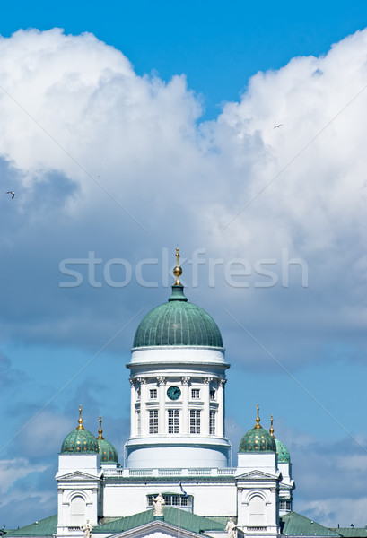 Kirche Stadt Helsinki Himmel blau Stock foto © maisicon