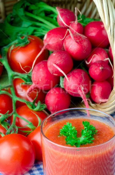 Vers tomatensap kruiden voedsel blad vruchten Stockfoto © maisicon