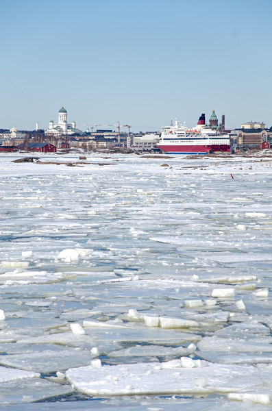Helsinki zimą panoramiczny widoku Finlandia budynku Zdjęcia stock © maisicon