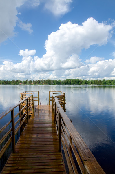 See Ufer Sommer Landschaft Finnland Wasser Stock foto © maisicon
