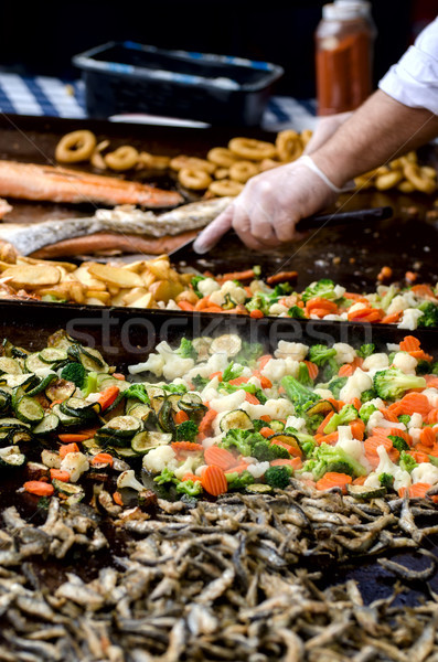 Kochen Essen zentrale Markt Helsinki Finnland Stock foto © maisicon