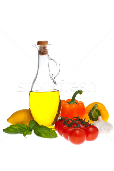 Olive oil Pepper tomato basil. Stock photo © maisicon
