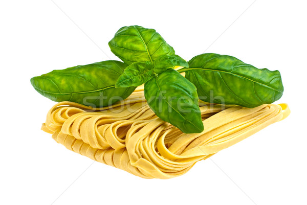Pasta Basilikum erschossen weiß Essen Blatt Stock foto © maisicon