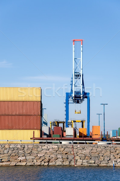 Stock photo: dock cranes.