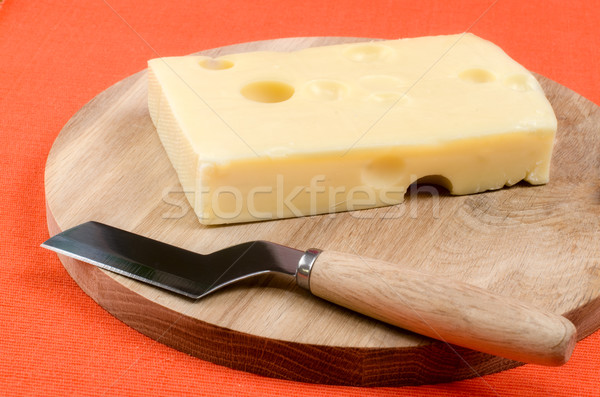 Käse Messer Holzbrett Essen Holz Essen Stock foto © maisicon