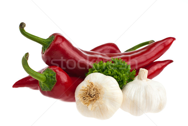 Peppers, garlic, parsley. Stock photo © maisicon