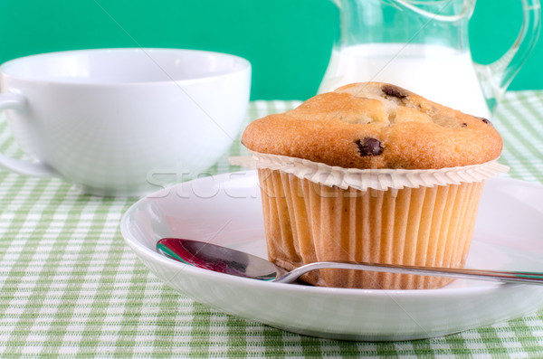 Friss muffinok asztal étel torta ital Stock fotó © maisicon