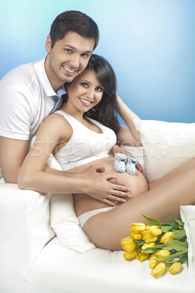 Young marriage couple expecting the baby Stock photo © majdansky
