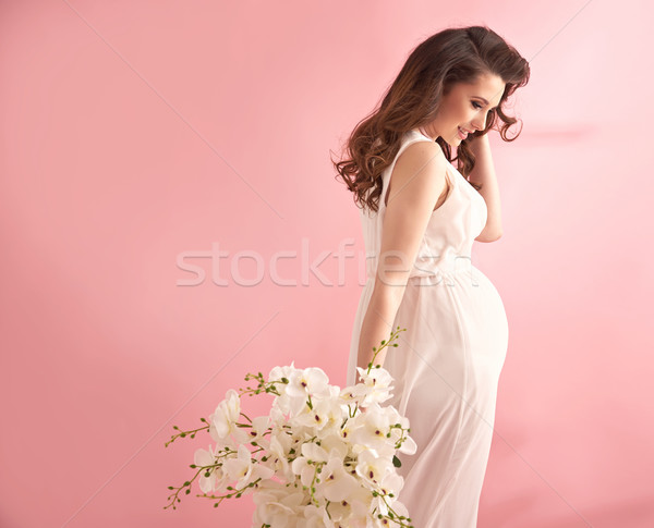 Portrait satisfait femme enceinte enceintes dame [[stock_photo]] © majdansky