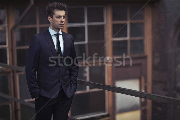 Portrait of the slim handsome businessman Stock photo © majdansky