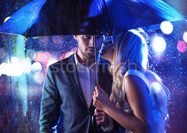 Séduisant couple pluies date amour [[stock_photo]] © majdansky