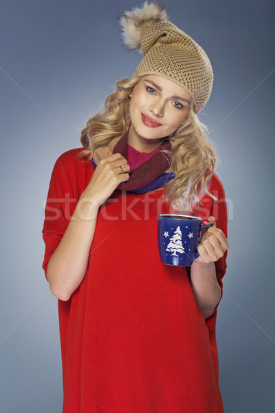 Portrait blond hiver dame femme fille [[stock_photo]] © majdansky