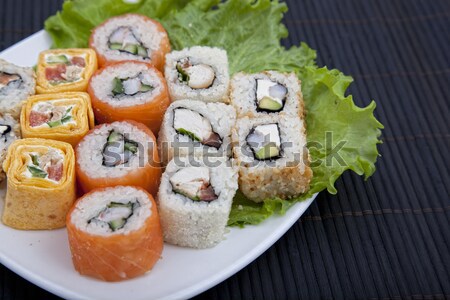 суши фото рыбы морем ресторан Сток-фото © maknt
