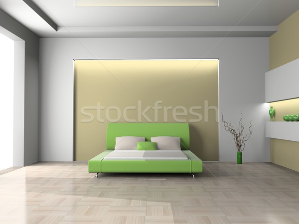 Slaapkamer moderne interieur kamer 3D licht Stockfoto © maknt