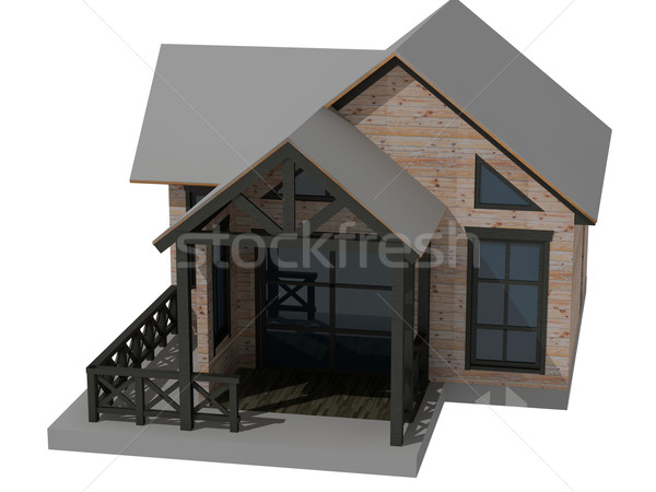 Land huis 3D muur home Stockfoto © maknt