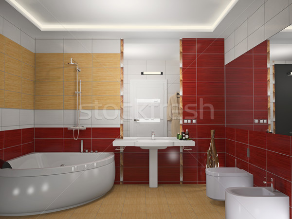 Stockfoto: Moderne · interieur · badkamer · 3D · water · licht