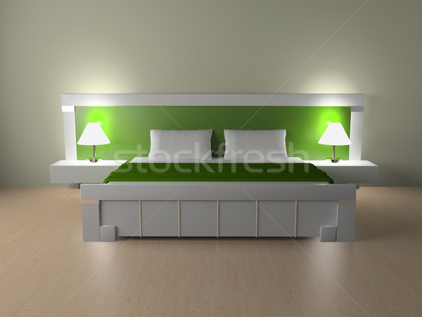 臥室 現代 室內 房間 3D 光 商業照片 © maknt