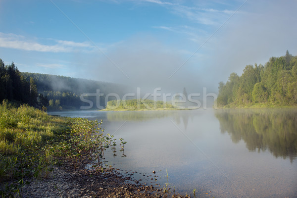 Mooie mist rivier foto hemel water Stockfoto © maknt