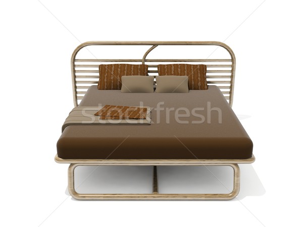 Bed witte mode ontwerp meubels interieur Stockfoto © maknt