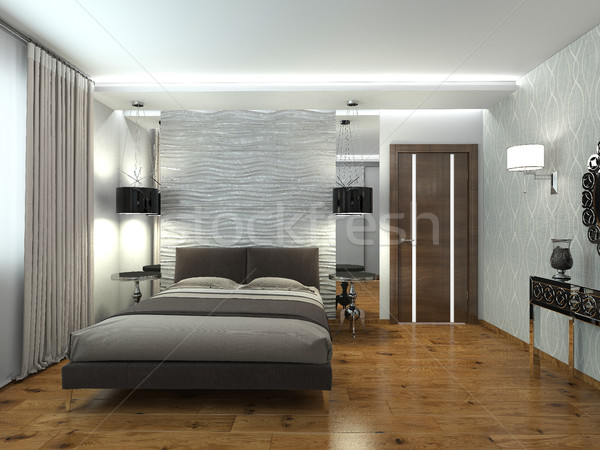 Stockfoto: Moderne · interieur · slaapkamer · 3D · kamer