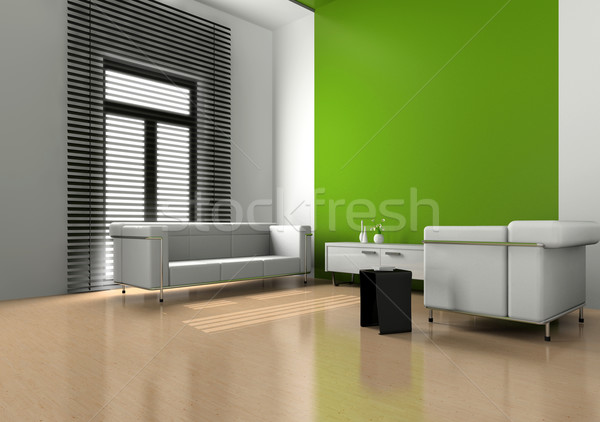 Woonkamer moderne interieur 3D huis licht Stockfoto © maknt