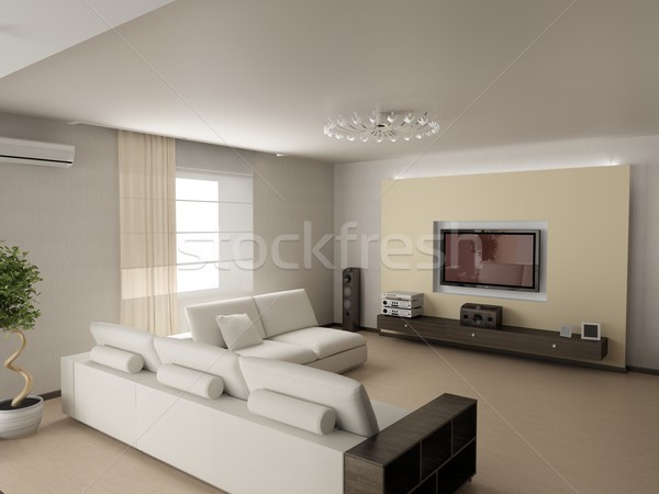 гостиной современных интерьер 3D дома свет Сток-фото © maknt