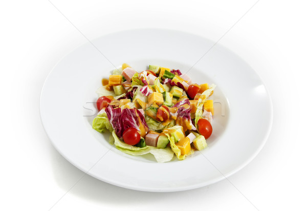 Salade plaat foto voedsel blad groene Stockfoto © maknt