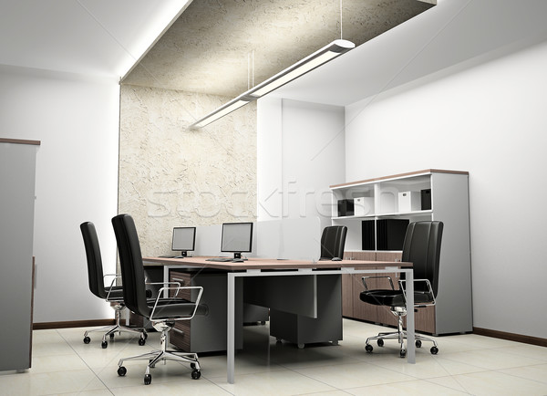 Oficina interior moderna 3D primavera diseno Foto stock © maknt