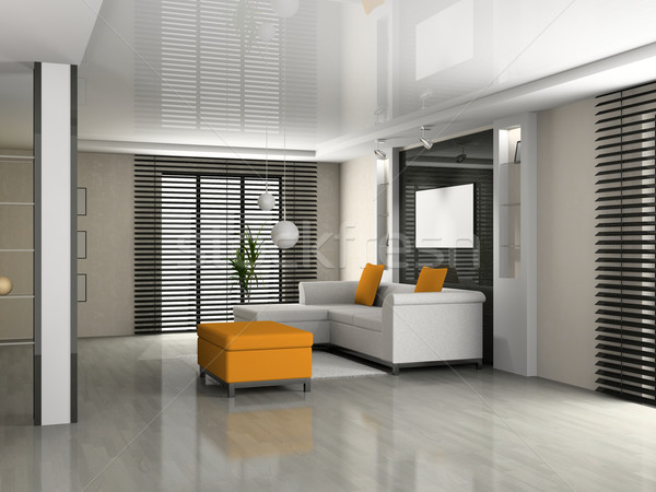 диван комнату современных дома свет дизайна Сток-фото © maknt
