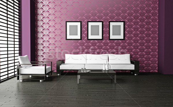 沙發 房間 現代 房子 光 設計 商業照片 © maknt