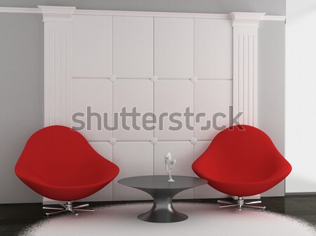 Fauteuil kamer moderne huis licht ontwerp Stockfoto © maknt