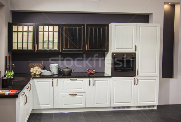 Keuken eenheid interieur foto's ingesteld hout Stockfoto © maknt