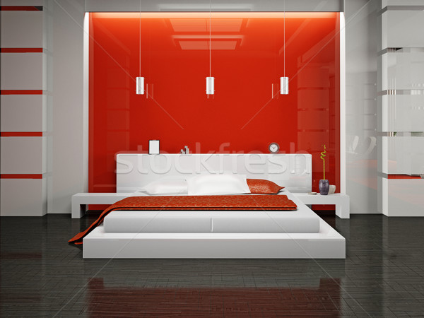 Slaapkamer moderne interieur kamer 3D licht Stockfoto © maknt