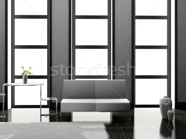 客廳 現代 室內 3D 房子 家 商業照片 © maknt