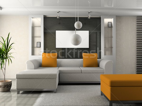 Sofa kamer moderne huis licht ontwerp Stockfoto © maknt