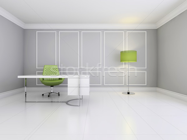 Szék asztal üres belső 3D renderelt kép Stock fotó © maknt