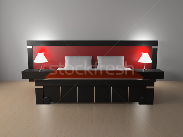 Foto stock: Quarto · moderno · interior · quarto · 3D · luz