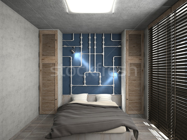 Foto stock: Moderno · interior · quarto · 3D · quarto