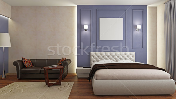 Moderno interior quarto 3D quarto Foto stock © maknt