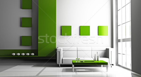Sofa kamer moderne licht 3D huis Stockfoto © maknt