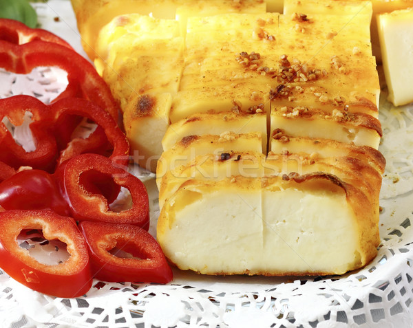 Fried cheese with spices Stock photo © Makse