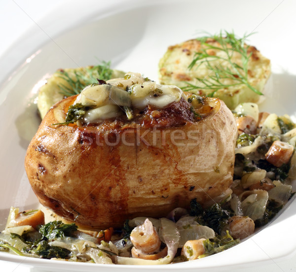 фаршированный картофеля картофель гриб соус цуккини Сток-фото © Makse