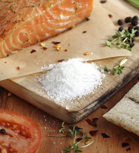 Salt cured salmon Stock photo © Makse