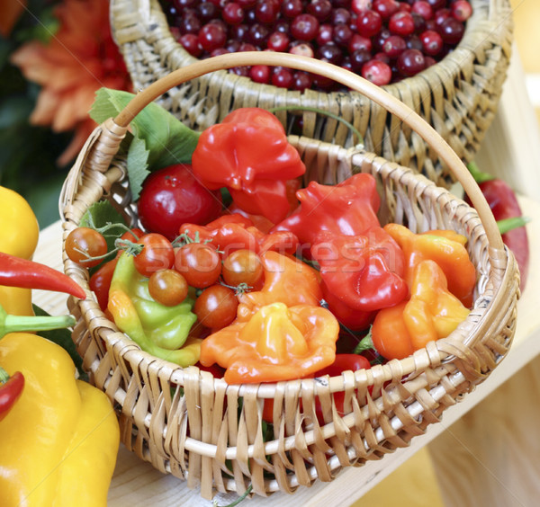 плетеный корзины свежие фрукты овощей плодов свежие Сток-фото © Makse
