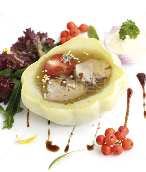 Tongue in  jelly stuffed into patty  Stock photo © Makse